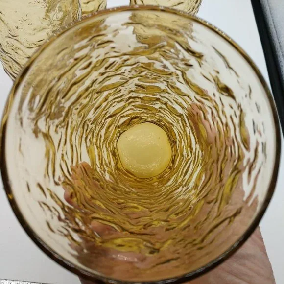 Anchor Hocking Milano Honey Gold Glasses - Mid Century Modern- Set of 4 vintage - Picture 4 of 4